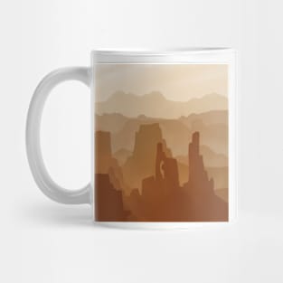 Rocky Desert Minimalistic Landscape Digital Illustration Mug